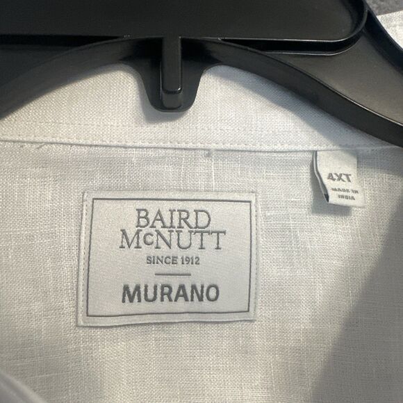 NWT Murano Baird McNutt 100% Linen Button Up Shirt Mens Big & Tall Size 4XT Whit - Picture 2 of 9